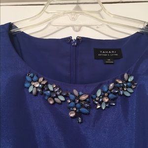 Saphire Blue Tahari Tea Length Gown